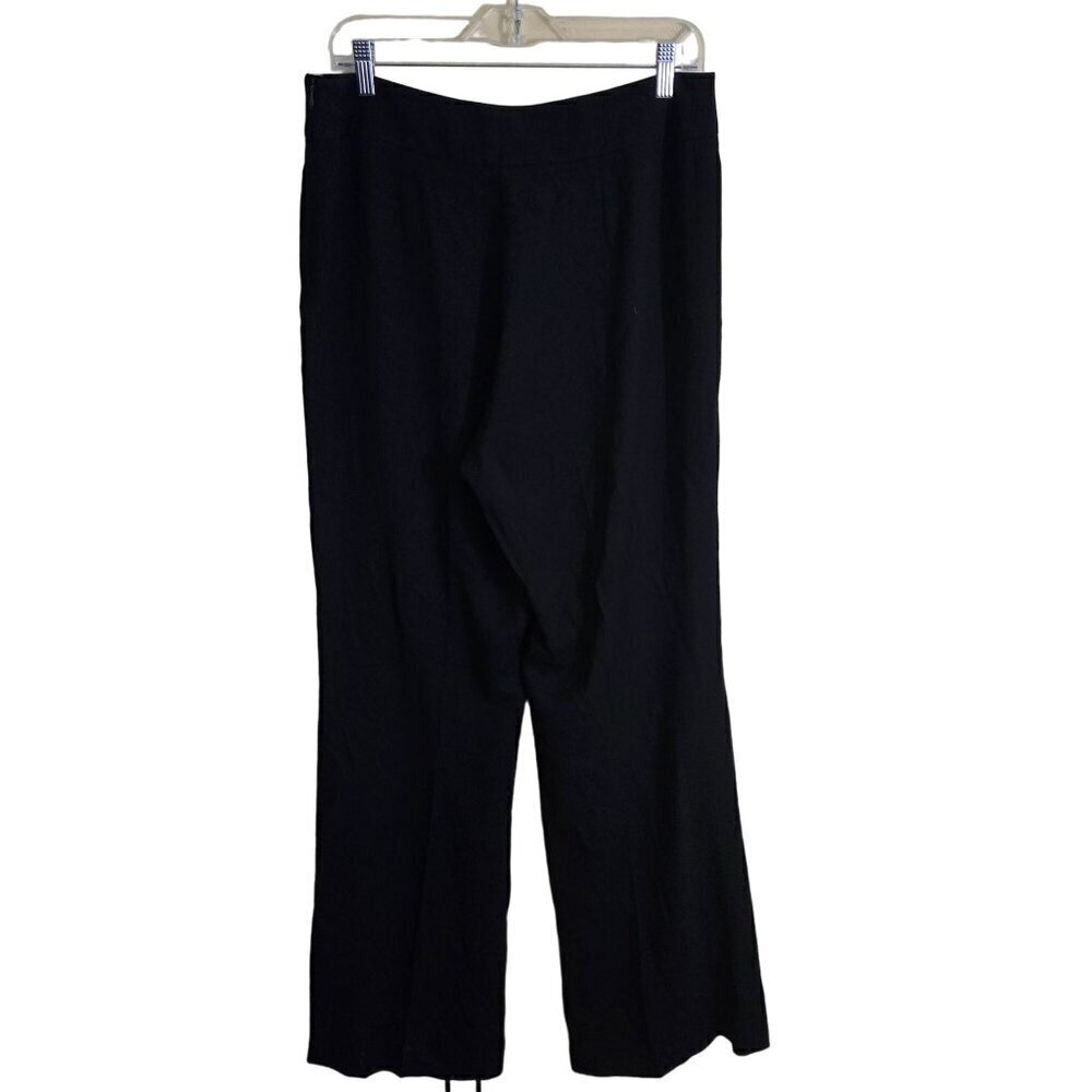 Lafayette 148 New York Black Wool-Blend Wide Leg Dress Pants Size 12